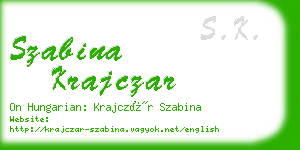 szabina krajczar business card